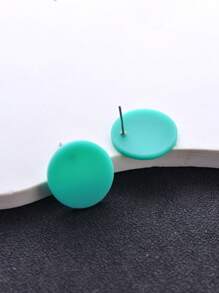 1 Pair Acrylic Frosted Geometric Earrings For Women, High-End Party/Festival Stud Earrings - Round - View 14