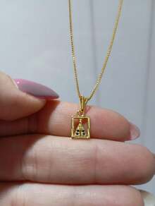 Colar Feminina Folheado Religiosa-6464
