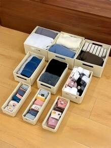 One Piece/Multiple Piece Combination, Multifunctional Expandable And Pull-Out Wardrobe Storage Box, Organizing Box For Household Cabinets, Layered Organizing Box For Expandable Clothing And Pants, Free Assembly, Thick PP Material, Strong Load-Bearing Capacity, Not Easy To Bend Or Deform, Simple Appearance, Large Capacity, - Random Color - View 5