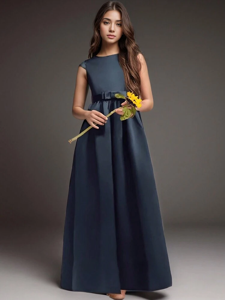 Vestido formal azul largo para adolescentes para fiestas de cumpleaños y actuaciones - azul real - Añade 2