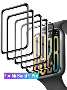 5片装升级版10D软玻璃膜，兼容小米手环10/9/8/7/6/5/4/7 Pro/8 Pro/9 Pro屏幕保护膜，小米手环智能表带保护套，全覆盖高清透明防刮超薄