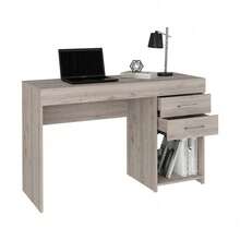 Ibare Two Drawer Computer Desk, One Lower Shelf -Light Gray,Klgeivb,Christmas