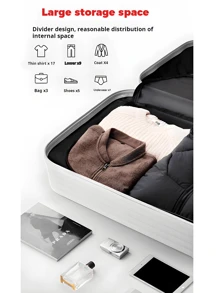 Vali cứng 20 inch - Bánh xe xoay êm ái + Khóa TSA + Cổng USB | Thiết kế sức chứa lớn | Tối giản & Thời trang | Dành cho cả nam và nữ | Thiết yếu cho tuần trăng mật, học tập, du lịch - trắng - Xem 5