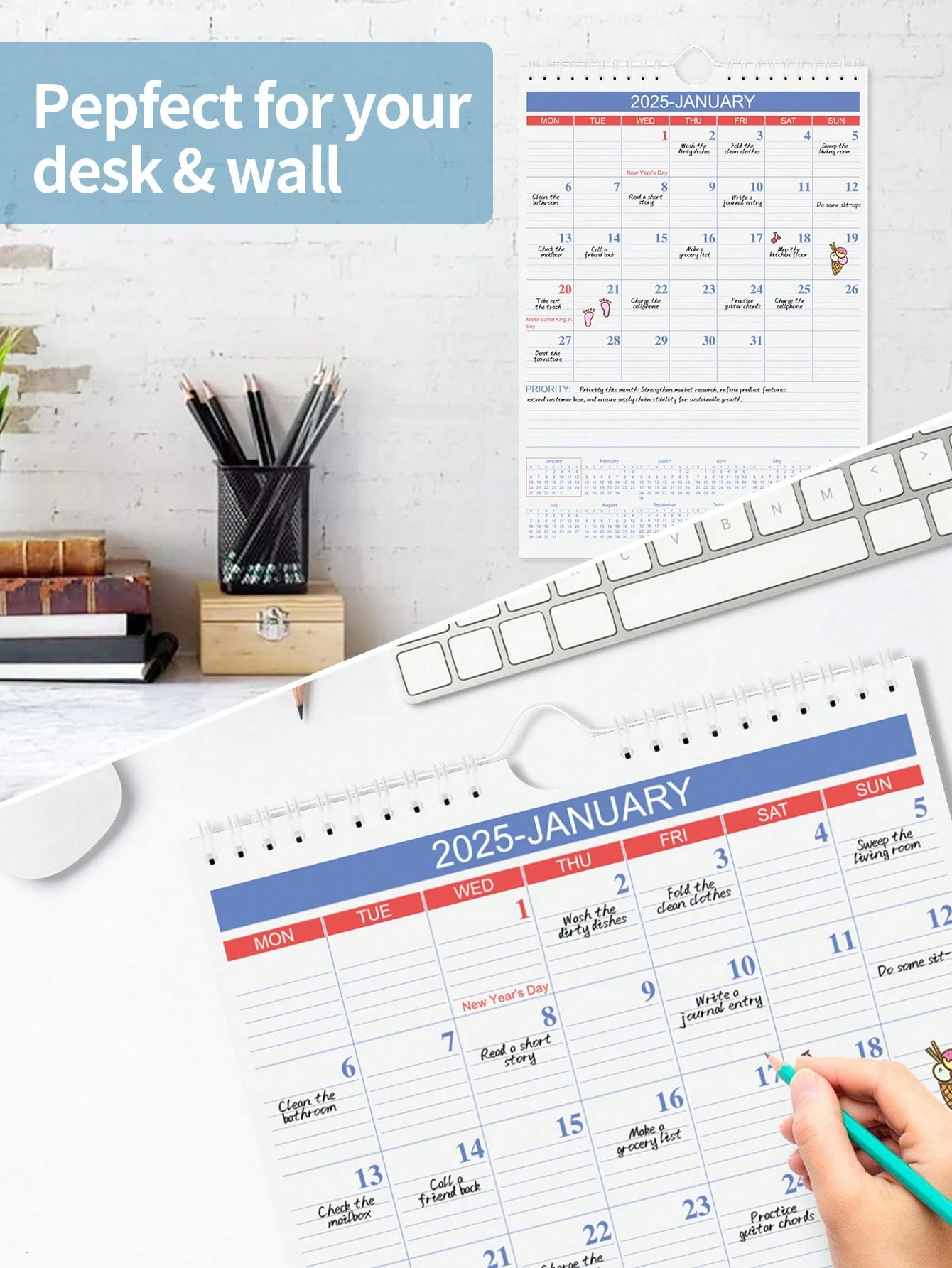 2025 Calendar, Minimalist Wall Calendar, 11.6" X 8.4", January 2025