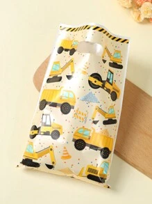 10/25/50個工程車手提袋，生日派對、嬰兒洗禮、性別揭曉派對禮物袋，黃色工程車主題派對小禮品，生日裝飾，派對禮物裝飾，禮物塑膠包裝袋，禮物包裝用品，禮物盒，禮物袋，禮物袋，聖誕拉炮，伴娘邀請函盒，聖誕襪填充物 - 工程車 - 查看 9