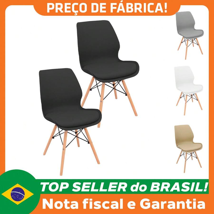 LIANTO CASA E DECOR Set Of 2 Charles Eames Rubi Sili Eiffel Chairs - Black - Xem 1
