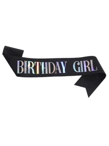 1pc Birthday Sash Ribbon Birthday Queen Double Cloth Material Shining Birthday Headbands Birthday Sash With Pin Happy Birthday Sash Ribbon For Birthday Party Hot Print Magic Font - Multicolor - View 15