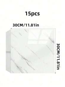 15pcs Self-Adhesive Marble Tile Wall Stickers, PVC Waterproof Anti-Mold Wall Paper, Removable Wallpaper For Home Decor, Kitchen, Bathroom, Living Room, Bedroom, Holiday, Party, Back To School - Multicolor - View 13