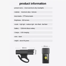 Rechargeable Front & Rear Light Waterproof Bicycle LED Cycling Lamp Kit USB Bike