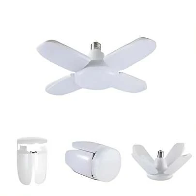 Kit 3 Lâmpada Pétala Led Bulbo Dobrável Formato Ventilador E27 Branco Frio 6500k Alta Durabilidade