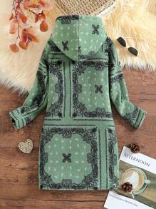Mädchen stilvoller warmer Langarm Kapuzenpullover Kleid für Herbst/Winter, Geschenkset mit kleiner Umhängetasche