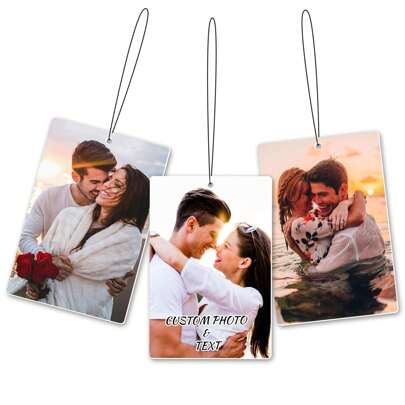 Custom Air Fresheners With Picture - Personalized Double Sided Photo Text Air Freshener For Car Wardrobe Bathroom Hanging Ornaments, Valentine's Day, Valentine's Day Decor High-Quality,Stylish Custom,Personalized,Unique Ideal Gifts For Her Boyfriend,Girlfriend For Anniversaries,For Valentine's Day,For Mother's Day,For Birthdays,For Children's Day,For Father's Day,For Graduation,For Weddings,For Housewarming Living Room,Home