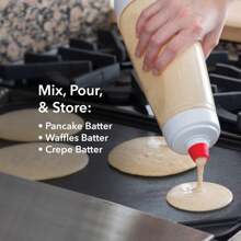 Pancake Batter Dispenser And Mixer With BlenderBall Wire Whisk For Cupcakes, Muffins, Crepes, And More, White Bakeware Utensils - 白色 - 查看 4