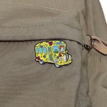 1pc Fun Yellow Bus Pin | Retro And Creative Accessories To Brighten Up Your Outfit! School