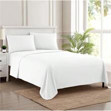 1800 Thread Count Sheet Set – Soft Egyptian Quality Brushed Microfiber Sheets – Luxury Bedding Set With Flat Sheet, Fitted Sheet, 2 Pillow Cases, White, Queen - 白色 - 查看 2