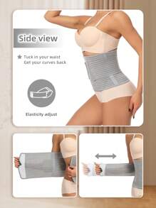 竹纤维面料束腰可调节透气腰部训练带 - 锻炼支撑瑜伽伴侣 - 舒适贴合弹力面料腹部带运动腰带适合锻炼、居家运动和散步 - 彩色 - 查看 4