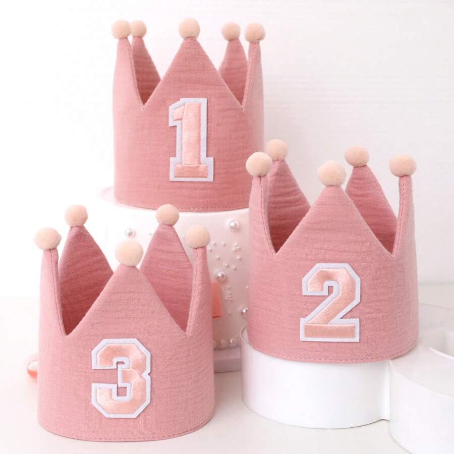 1 pieza Corona de cumpleaños impresa con números hecha a mano en estilo bohemio, apta para fiesta de cumpleaños, fiesta de festivales, accesorios de estudio de fotografía, accesorios de fotos de cumpleaños - Multicolor - Ver 1