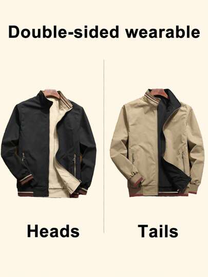 秋季男士休闲户外双面连帽夹克