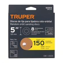 Caja 5 disco lija lijadora roto- orbita g0150 5" truper 103313 - Naranja - Ver 4