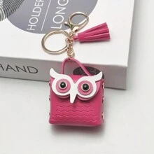 Owl Cute Keychain, Multipurpose Cute Mini Coin Purse Keychain, Leather Owl Tassel Keychain, Wallet Bags Jewelry Pouch,Bag Charms