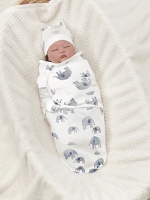 1 套（襁褓毯 + 帽子）0-3 个月婴儿襁褓毯、新生儿襁褓包、可穿戴婴儿毯、婴儿襁褓包、易换襁褓袋、婴儿睡袋、婴儿可穿戴毯、婴儿睡袋、幼儿襁褓 - 適合0-3個月 - 查看 9