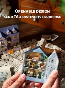 CUTE ROOM 1 Kit de construcción de modelos, casa en miniatura DIY para ensamblar, mini decoración 3D, adecuado para el hogar, decoración de dormitorio, muebles, manualidades de madera, regalos de Navidad, Pascua, San Valentín y Año Nuevo