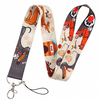 Cartoon Casual Street Style Keychain Dachshund Pattern Cute Pendant Ornament Lanyard Car Accessories Bag Charm School Christmas Gift Ideas Bag Accessories Lanyards With Id Holder Car Accessories Bag Charms