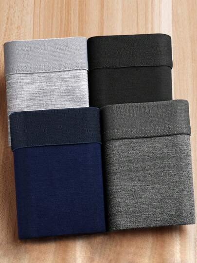 4-Pack Men Casual Breathable Comfortable Skin-Friendly Boxer Briefs