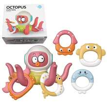 Juguete Pulpo Flotante Para Bañera  Y Piscina Con Anillos Juego De Lanzamiento - Rosa - Ver 9