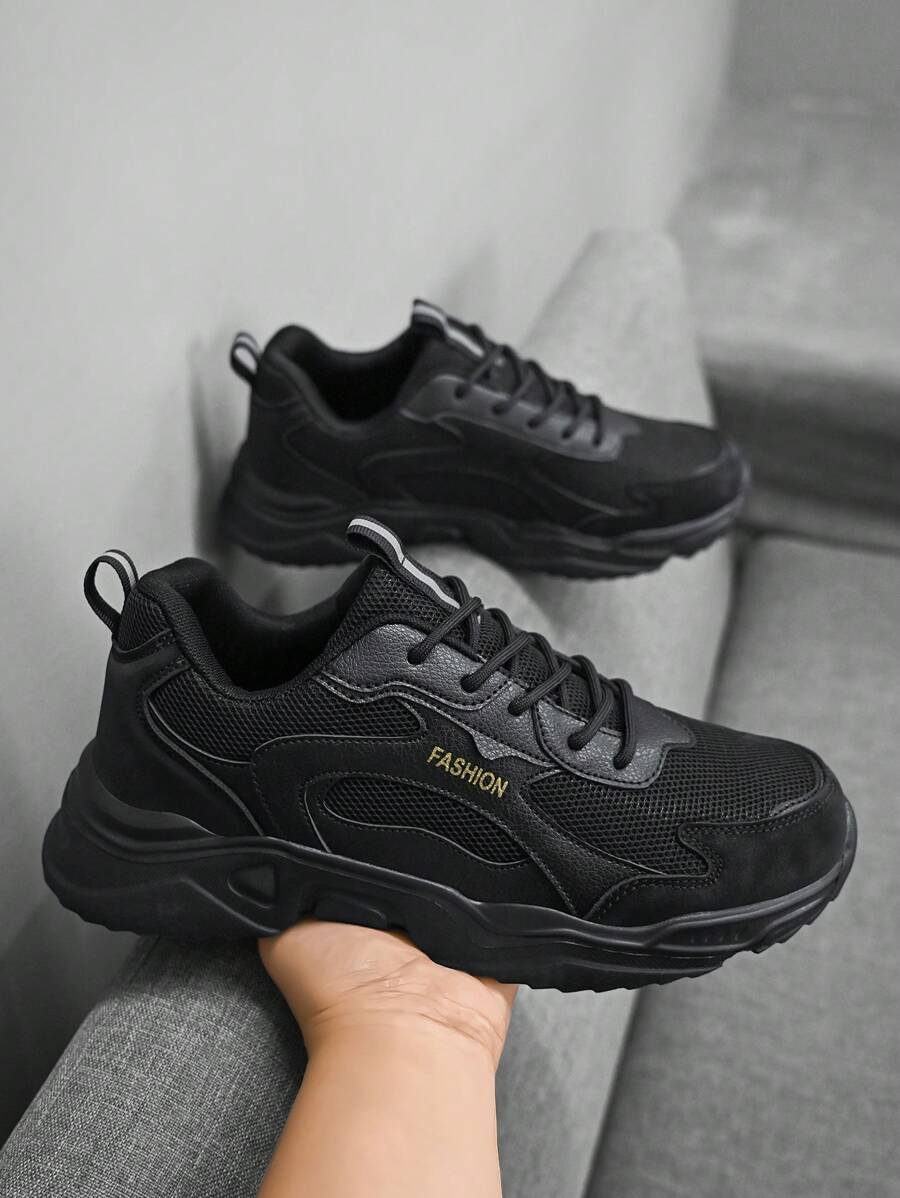 Giày đi bộ đường dài họa tiết chữ nhẹ thoải mái cho nam, giày thể thao thời trang thường ngày cá tính cho nam