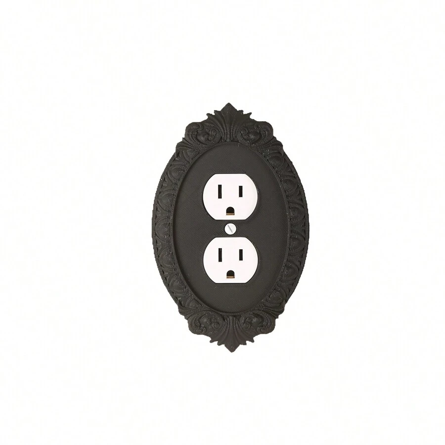 1pc Gothic Black Vintage Lighting Switch Cover, Plastic Lighting Switch Panel, Wall Decor