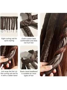 Heatless Hair Curler, 8 Removable Curling Claw Strips, Adjustable Headband, Soft Satin No Heat Curlers For Long Hair, Slouchy Hair Curler, Heatless Curls For Women Curls Wave