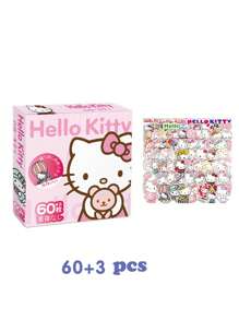 Sanrio 63张三丽鸥Hello Kitty动画贴纸可爱涂鸦玩具布丁狗PVC防水贴纸，适用于Pochacco DIY滑板、笔记本、自行车、行李箱等趣味贴纸，My Melody贴纸礼盒套装