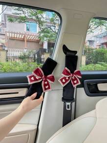 Creative Bowknot Seat Belt Shoulder Pads, Car Safety Belt Cover Protector, Car Interior Accessories