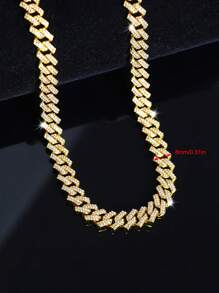 1 pieza Collar Gargantilla de Joyería Hiphop con Eslabones de Cadena y Rhinestones de 8 MM de - Estilo A - Ver 14