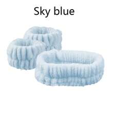 Set de 3 piezas de bandas para la cabeza, manos y muñecas hechas de franela de 12 colores, absorbentes y antideslizantes, para uso unisex en maquillaje, spa facial, yoga