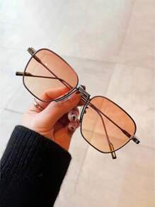 1 Pair Metal Frame Unisex Glasses, On