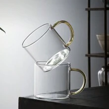 300ML Thick Heat Resistant Transparent Clear Borosilicate Glass Milk Espresso Coffee Breakfast Drinking Tea Tasting Cup Teacup Mug Tumbler With Handle For Hot Drinks Drinkware Accessories