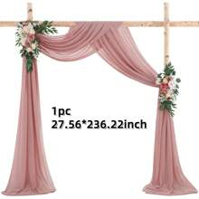 1/2 pezzi 70 x 600 cm Tenda per arco da matrimonio bianco, Tessuto in chiffon trasparente per arco da matrimonio, Materiale per drappi da arco da matrimonio, Tessuto per drappi di gazebo per decorazione cerimonia nuziale, Adatto per sfondo festa, arco all'aperto, cerimonia in chiesa