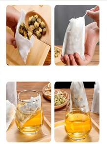 100 piezas de bolsas de filtro de té para té suelto, infusor de té desechable, bolsa vacía con cordón, filtro de hierbas para baño, de vuelta a la escuela
