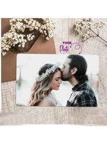 1 张可定制不锈钢照片钱包卡，可雕刻您的姓名、照片、肖像、文字。金属纪念品，适合祖父母、丈夫、妻子、父亲、母亲、朋友定制钱包卡，情人节，一份有意义的礼物