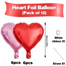 Bộ 14 quả bóng bay hình trái tim màu hồng nhạt, kích thước 18 inch, thích hợp trang trí cho Ngày Valentine, sinh nhật, đám cưới, lễ đính hôn, kỷ niệm, Ngày của Mẹ, tiệc tùng, lễ tốt nghiệp. - Bóng bay trái tim - Xem 3