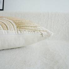 1pc, Sunshine Sequined Beaded Embroidery Cushion Cover, Pillowcase Without Core, Household Decorative Item For Multiple Room Styles