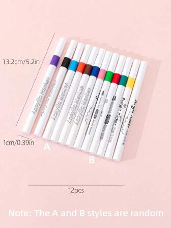 Färger Akryl Färg Markeringspenna Uppsättningar - Minimalist Design Lämplig För Teckning Och Konst DIY - Vattentät Och Bläck - Och Tvättbar - Arbeten Material , Glas , Keramik , Plast Och