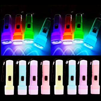 12/18 件迷你 LED 手电筒、生日派对礼物、嘉年华礼品袋填充物、皮纳塔填充物、户外夜间派对节日小礼物