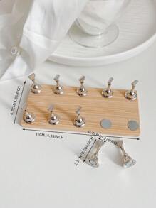 3D Solid Wooden Oval Nail Art Holder + 10 Finger Displays, Magnetic Base. Include Resin Crystal Ball, Rhinestone, Retro Floral Holographic Decorations, DIY For Home, Salon, Wedding, Valentine's Gift - Multicolor - View 26