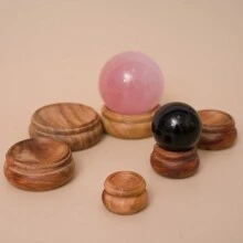 1 Stück vintage einfacher Holzsockel für Kristallkugel - modischer Heimdekoration Glaskugel Kristallkugel Ständer, Heimdekoration, Raumdekoration