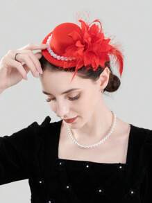 HITYfascinator 1pc Fascinator Bow Elegant Court Style Party Polyester Fiber (Polyester) Hair Clip For All Seasons - New Style - View 6