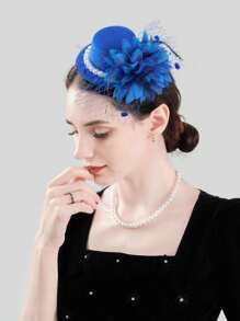 HITYfascinator 1pc Fascinator Bow Elegant Court Style Party Polyester Fiber (Polyester) Hair Clip For All Seasons - New Style - View 8