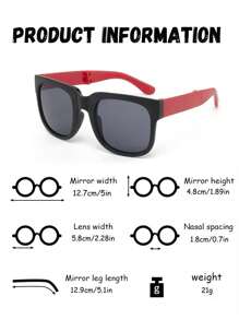 6 件/5 件/4 件/3 件/1 件儿童休闲风格拼色折叠时尚眼镜，男孩和女孩的时尚眼镜，适合日常佩戴，是送礼的理想选择